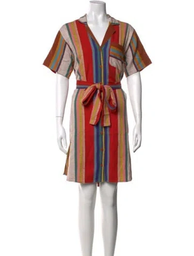 Pre-owned Ace & Jig Striped Mini Dress In Red