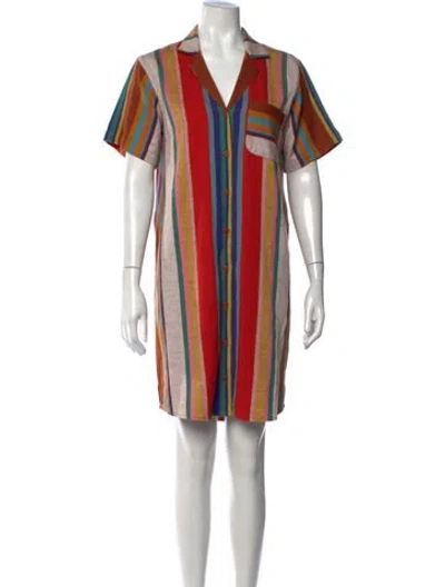 Pre-owned Ace & Jig Striped Mini Dress In Red