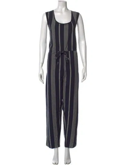 Pre-owned Ace & Jig Striped Scoop Neck Jumpsuit In Blue