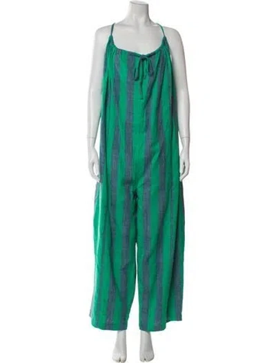 Pre-owned Ace & Jig Striped Scoop Neck Jumpsuit In Blue/green