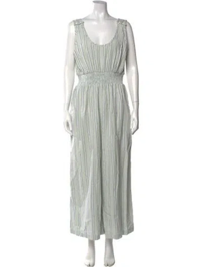 Pre-owned Ace & Jig Striped Scoop Neck Jumpsuit In Green