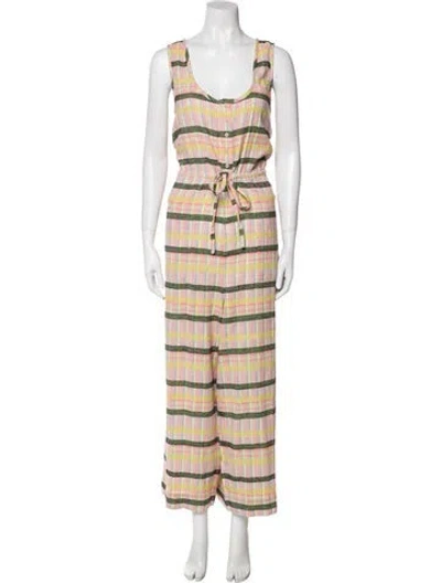 Pre-owned Ace & Jig Striped Scoop Neck Jumpsuit In Pink