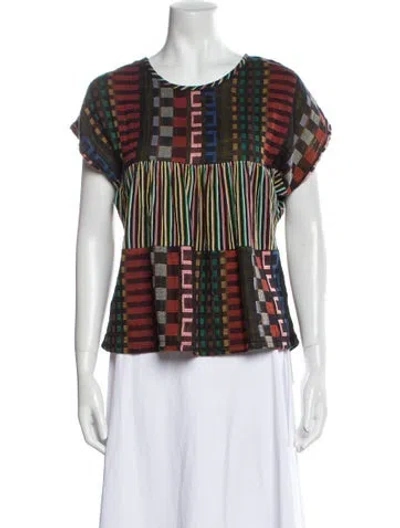 Pre-owned Ace & Jig Striped Scoop Neck Top In Black