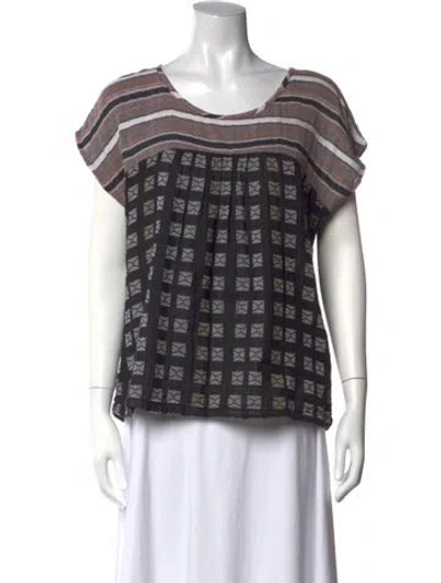 Pre-owned Ace & Jig Striped Scoop Neck Top In Black