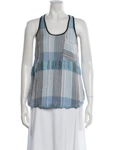 Pre-owned Ace & Jig Striped Scoop Neck Top In Blue