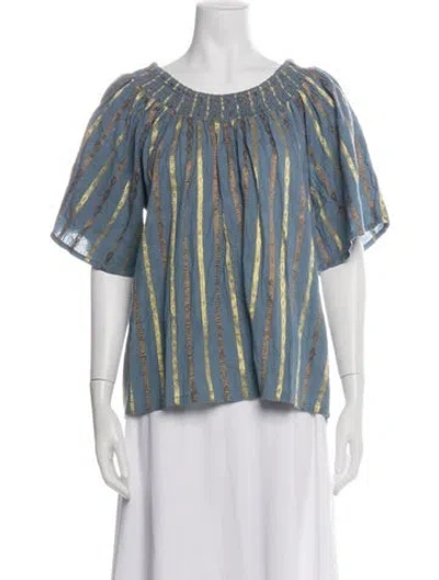 Pre-owned Ace & Jig Striped Scoop Neck Top In Multi