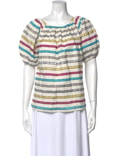 Pre-owned Ace & Jig Striped Scoop Neck Top In Neutral