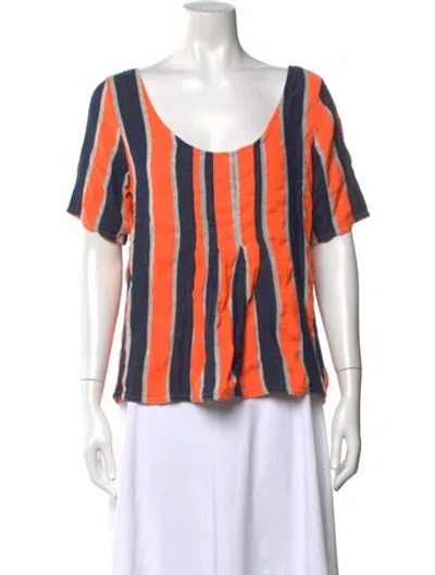 Pre-owned Ace & Jig Striped Scoop Neck Top In Orange