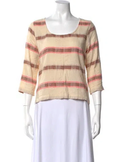 Pre-owned Ace & Jig Striped Scoop Neck Top In Pink