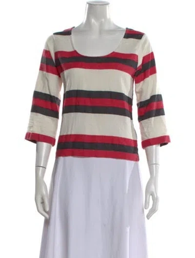 Pre-owned Ace & Jig Striped Scoop Neck Top In Red