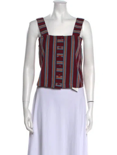 Pre-owned Ace & Jig Striped Square Neckline Crop Top W/ Tags In Purple