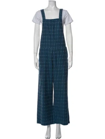 Pre-owned Ace & Jig Striped Square Neckline Overalls In Blue