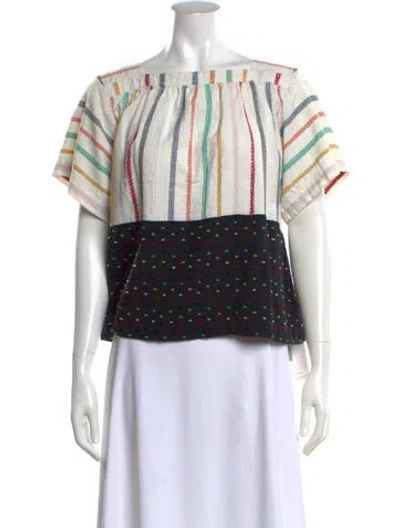 Pre-owned Ace & Jig Striped Square Neckline Top In Black