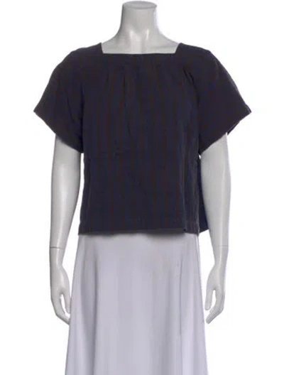Pre-owned Ace & Jig Striped Square Neckline Top In Blue