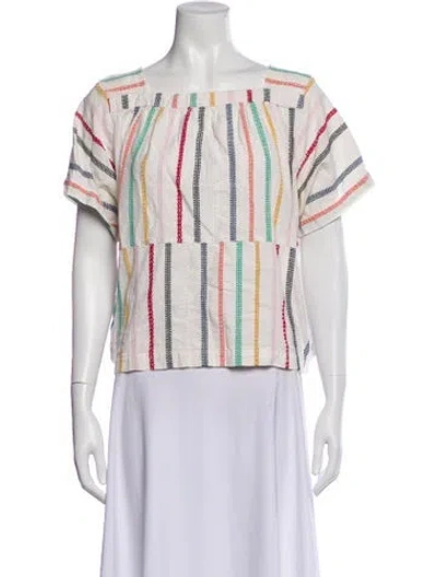 Pre-owned Ace & Jig Striped Square Neckline Top In Gray