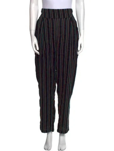 Pre-owned Ace & Jig Striped Straight Leg Pants In Black