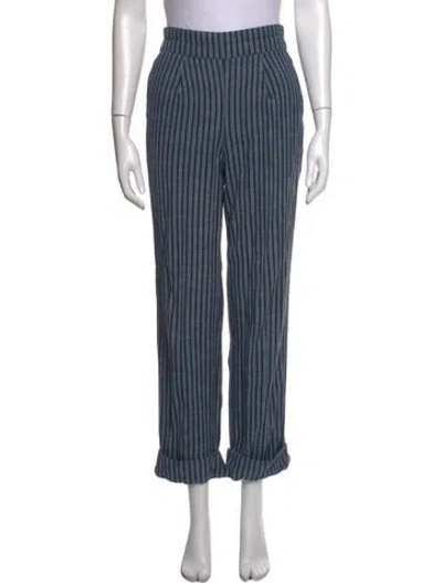 Pre-owned Ace & Jig Striped Straight Leg Pants In Blue