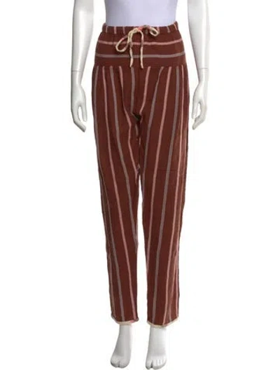 Pre-owned Ace & Jig Striped Straight Leg Pants In Brown