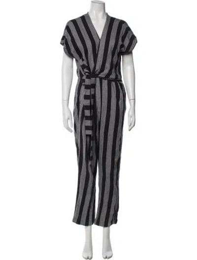Pre-owned Ace & Jig Striped V-neck Jumpsuit In Blue