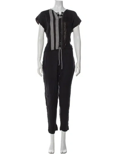 Pre-owned Ace & Jig Striped V-neck Jumpsuit In Grey