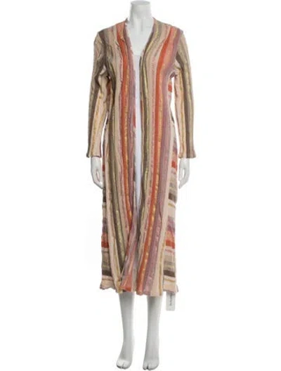 Pre-owned Ace & Jig Striped V-neck Sweater In Brown