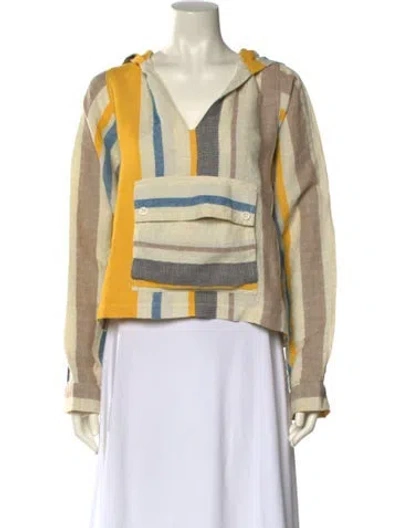 Pre-owned Ace & Jig Striped V-neck Sweatshirt In Multi