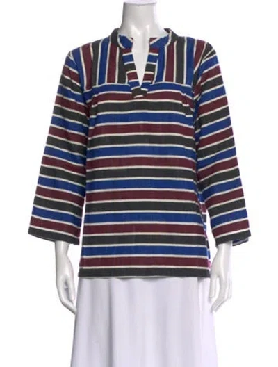 Pre-owned Ace & Jig Striped V-neck Top In Multi