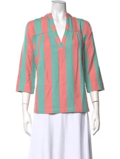 Pre-owned Ace & Jig Striped V-neck Top In Pink