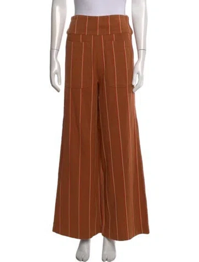 Pre-owned Ace & Jig Striped Wide Leg Pants In Brown