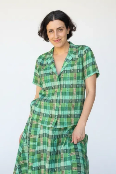 Ace & Jig Tasi Notched Collar Button-up Shirt In Green