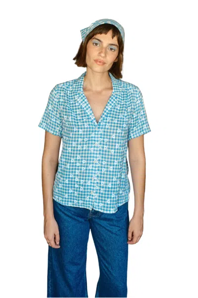 Ace & Jig Tasi Notched Collar Button-up Shirt In Blue