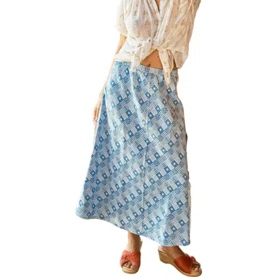 Ace & Jig Tess Bias Slip Skirt In Blue
