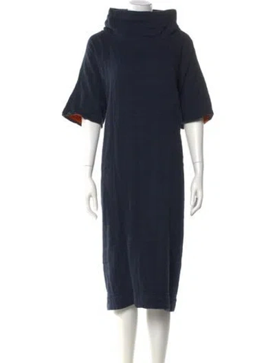 Pre-owned Ace & Jig Turtleneck Long Dress In Blue