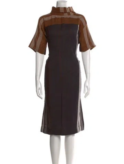 Pre-owned Ace & Jig Turtleneck Midi Length Dress In Black