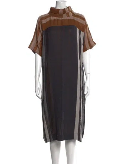 Pre-owned Ace & Jig Turtleneck Midi Length Dress In Black