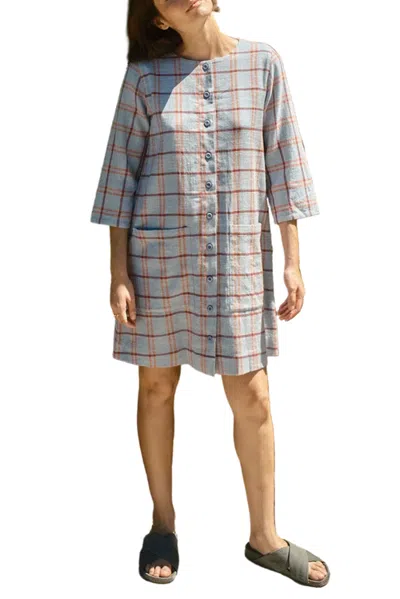 Ace & Jig Whit Button Front Mini Shift Dress In Gray