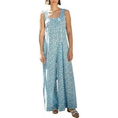 Ace & Jig Zoe Square Neck Wide Leg Jumpsuit In Blue