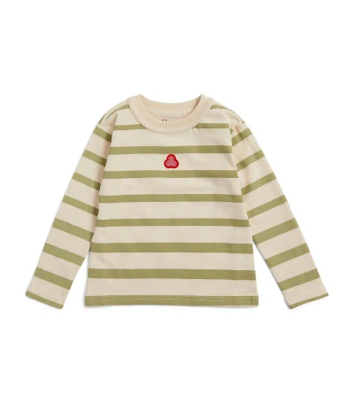 Ace & The Harmony Kids'  Organic Cotton Striped T-shirt (4-6 Years) In Green