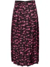 Ace Harper Leslie Abstract-print Silk Midi Skirt In Black