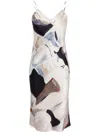 Ace Harper The Roopal Abstract-print Midi Dress In Neutrals