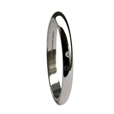 Pre-owned Ace Jewellery Of York 2mm Platinum Si Hm D-shape Single Stone Diamond Ring Band H-q In G