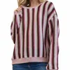 ACE TRADING STRIPED SWEATER IN MAUVE