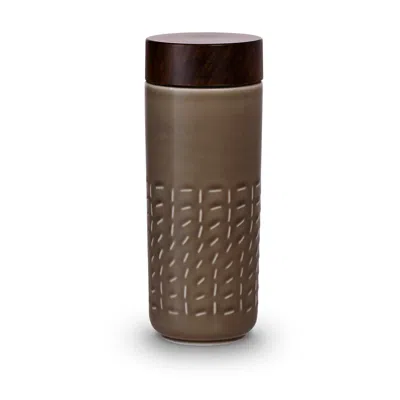 Acera Footprint Ceramic Travel Mug - Brown
