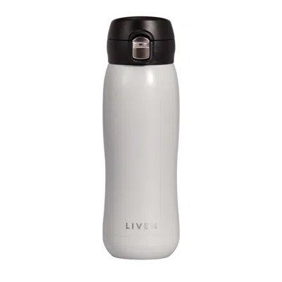 Acera Liven Glow™ Ceramic-coated Insulated Stainless Steel Water Bottle - White In Gray