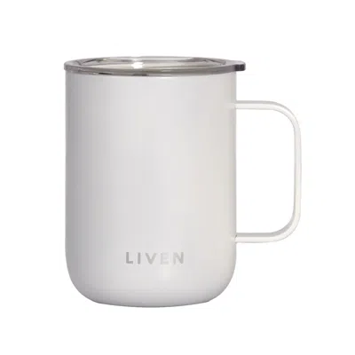 Acera Liven Glow™ Ceramic-coated Stainless Steel Camp Mug - White