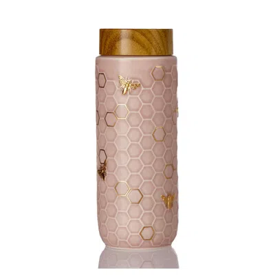 Acera Rose Gold / Gold Honey Bee Travel Mug 16 oz - Pink And Hand- Gold, Rose Gold