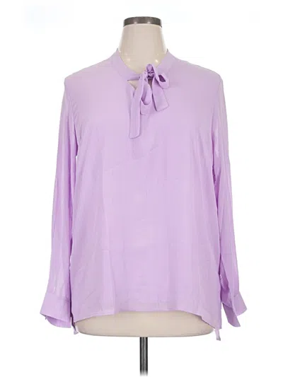 Pre-owned Acevog Long Sleeve Blouse In Purple