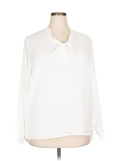 Pre-owned Acevog Long Sleeve Blouse In White