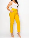 A.c.g. Los Angeles Ankle Slim Fit Cigarette Pants With Belt In Mustard In Yellow