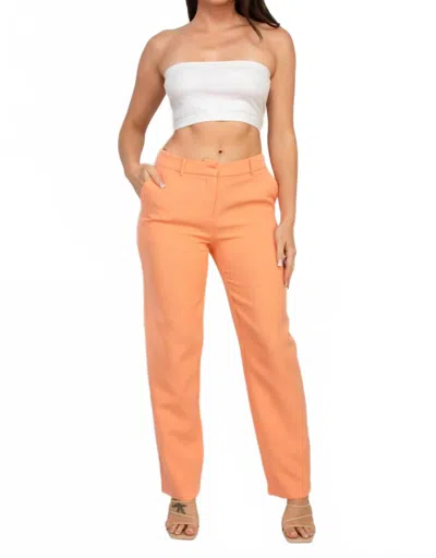 A.c.g. Los Angeles Mid Rise Dressy Pants With Pockets On Sides In Peach In Orange